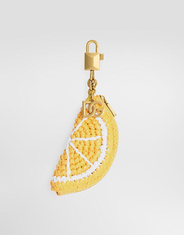Dolce & Gabbana Llavero con charm de rafia Yellow BI3503A0712