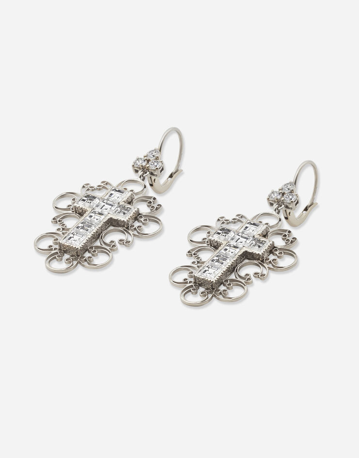 Dolce & Gabbana Barocco earrings in white gold with diamonds White Gold WEKB4GWDIWH