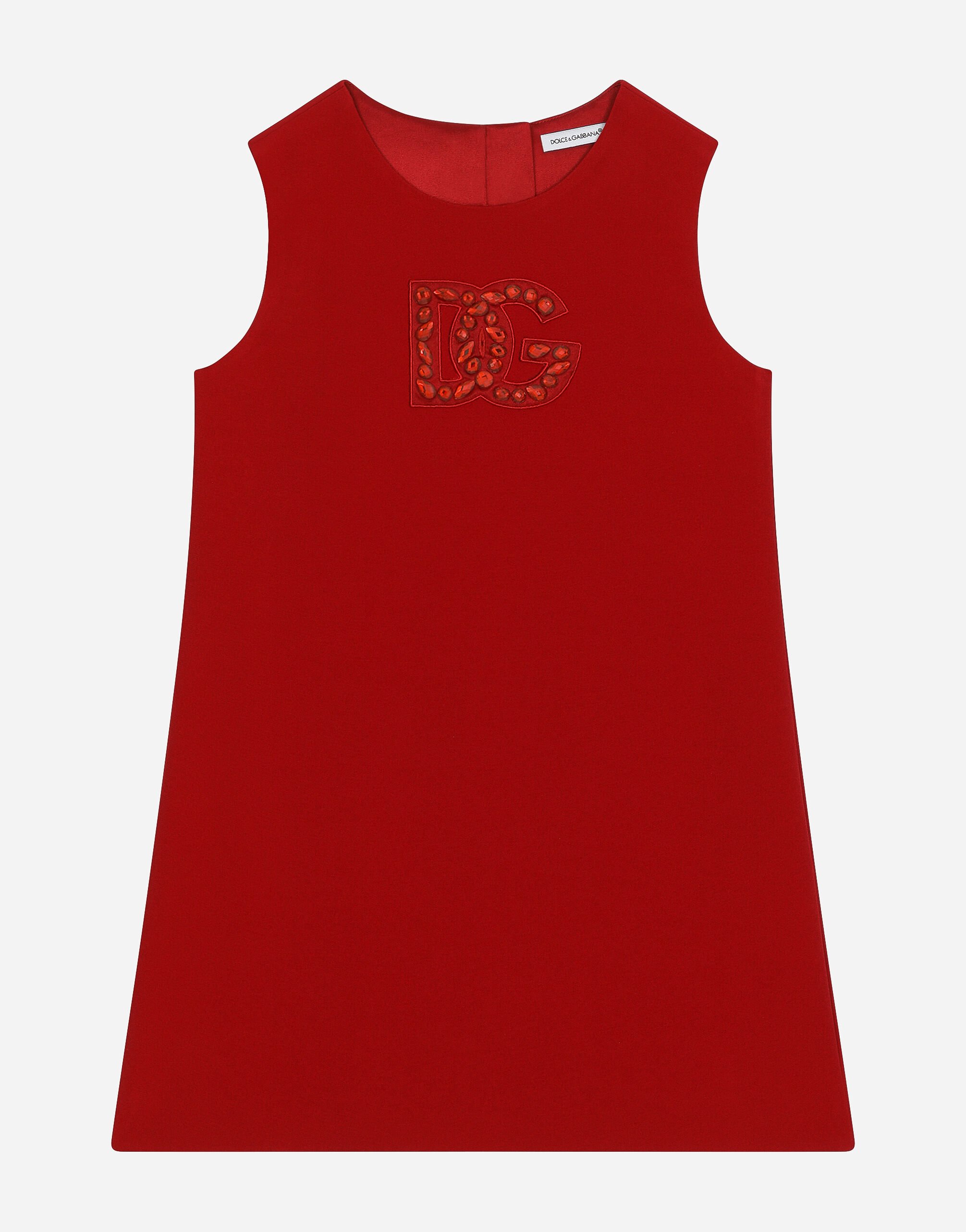 Dolce & Gabbana Sleeveless cady dress with DG patch Red L53DQ9G7K3M