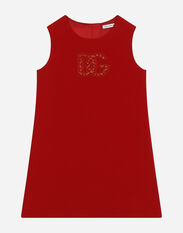 Dolce & Gabbana Sleeveless cady dress with DG patch Red EB0003A1067