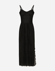 Dolce & Gabbana Lace calf-length slip dress Black F6H0ZTFLRE1