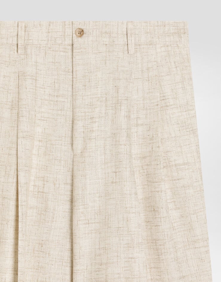 Dolce & Gabbana Pantalon en lin et viscose à effet tweed Multicolor GP20WTHUMWB