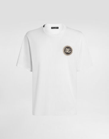 Dolce & Gabbana Cotton t-shirt with patch White G8PN9ZG7PZF