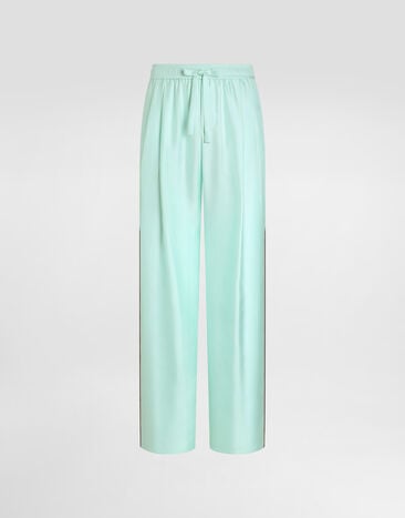 Dolce & Gabbana Pantalon vanity en soie Dolce & Gabbana Pantalon vanity en soie Azure GP23FZGK406