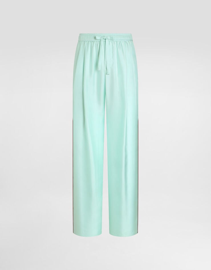 Dolce & Gabbana Pantalon vanity en soie Dolce & Gabbana Pantalon vanity en soie Azure GP23FZGK406