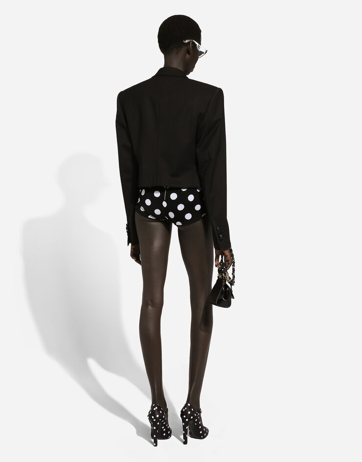 Dolce & Gabbana Wool and silk high-waisted panties with polka-dot inlay Print FXU03TJCVYK