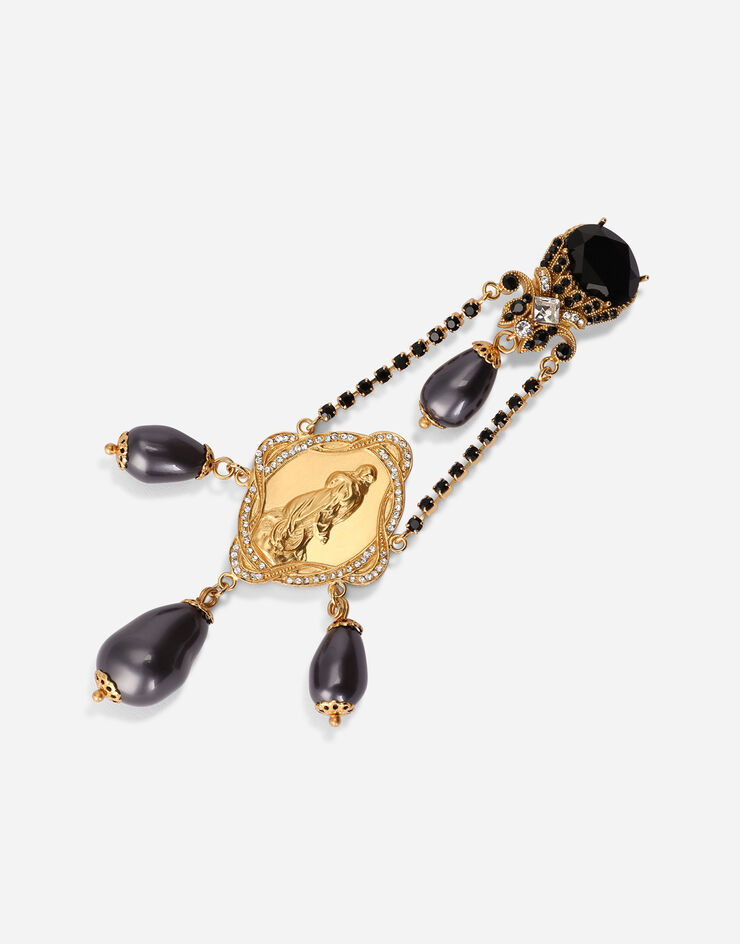 Dolce & Gabbana Drop earrings with decorative details BLACK/GOLD WEM4M1W1111