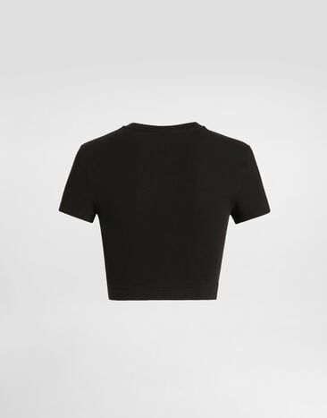 Dolce & Gabbana Jersey t-shirt with logo Black F8V95TFUEEY
