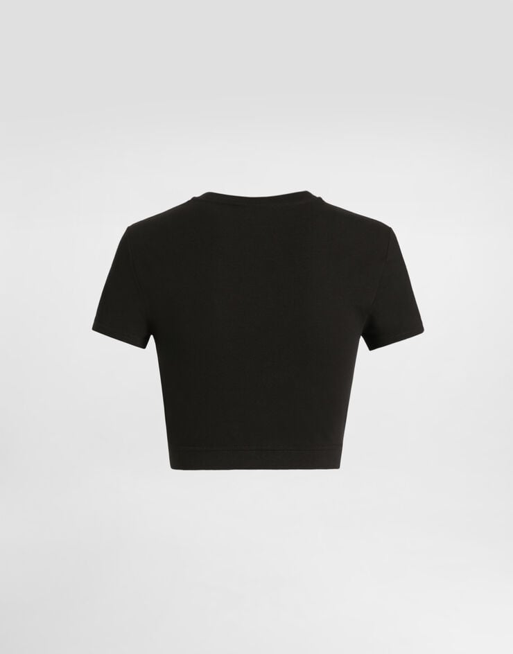Dolce & Gabbana Jersey t-shirt with logo Black F8V95TFUEEY