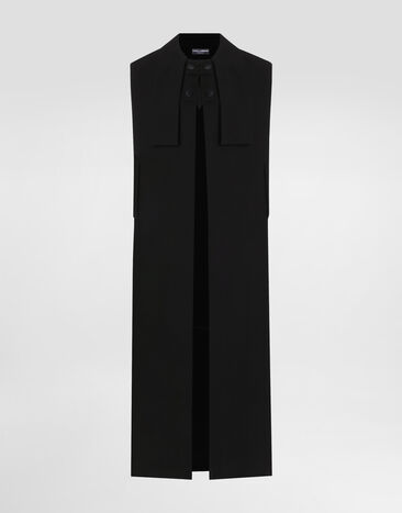 Dolce & Gabbana Cape aus Wollkrepp Schwarz F0W3ZTFU2TZ
