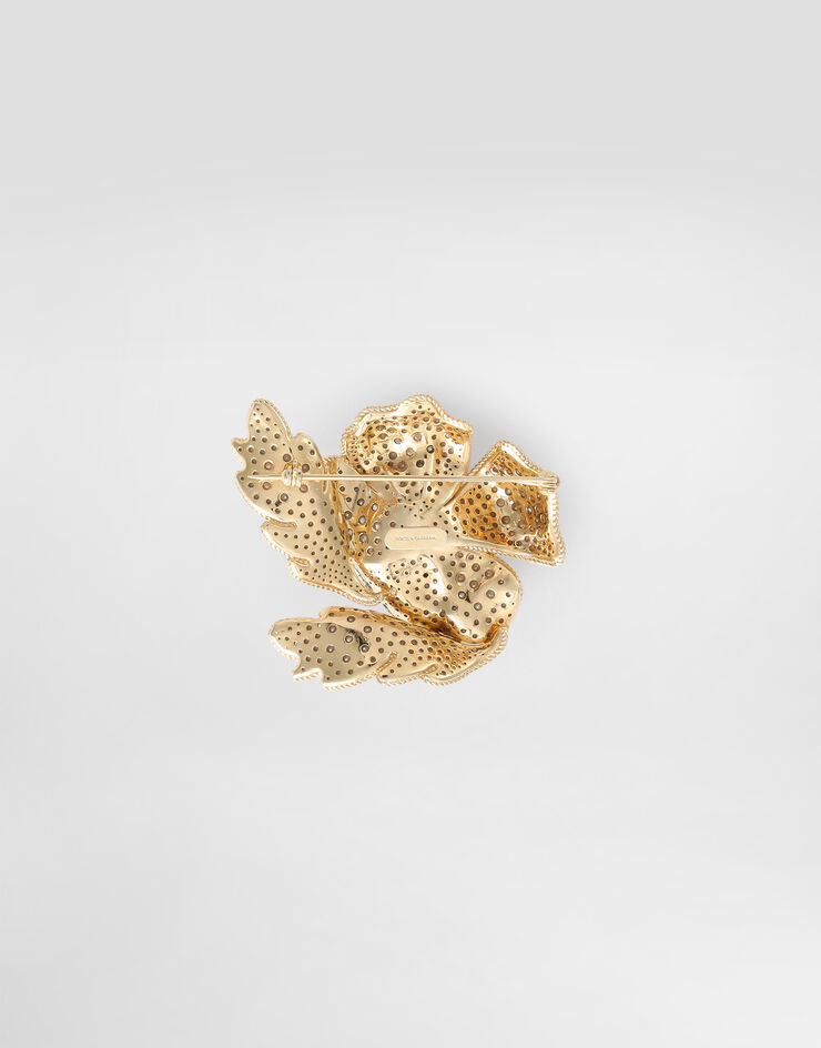 Dolce & Gabbana Flower brooch with rhinestones Gold WPS3F2W1111