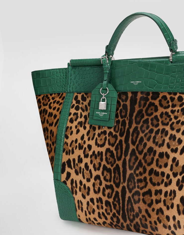 Dolce & Gabbana Sicily handbag in polished alligator and leo pony Print BM2448B2X29