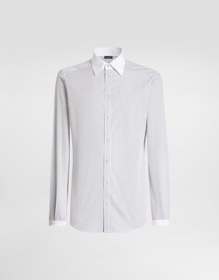 Dolce & Gabbana Striped poplin martini shirt Multicolor G5NL8ZFR51C