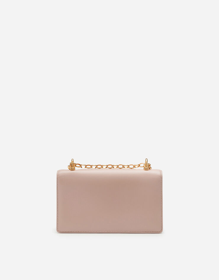 Dolce & Gabbana حقيبة الهاتف DG للبنات من جلد عجل وردي فاتح BI1416AW070