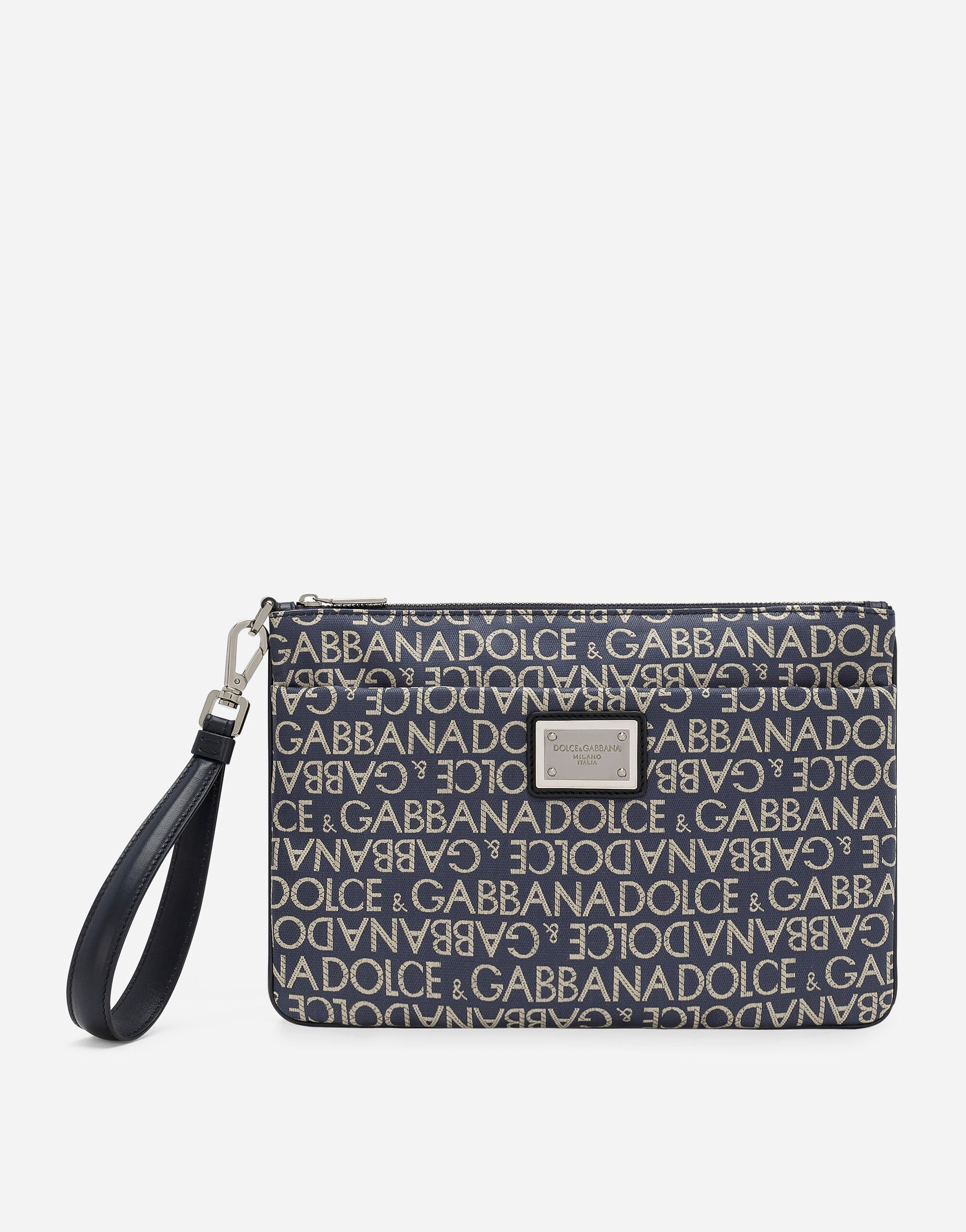Dolce & Gabbana Coated jacquard clutch Grey BP0330AT489