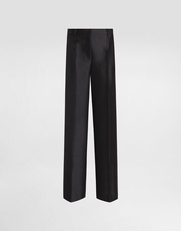 Dolce & Gabbana Pantalón de faya de lana y seda Negro FTC18TGDC6P