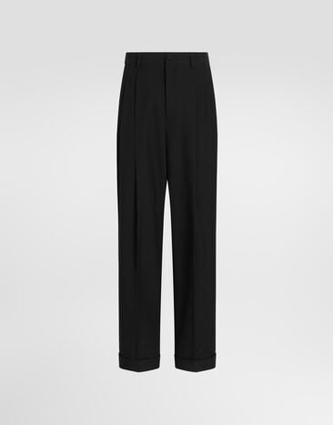 Dolce & Gabbana pantalones en jacquard de lana Negro GP16OTFJ2CN