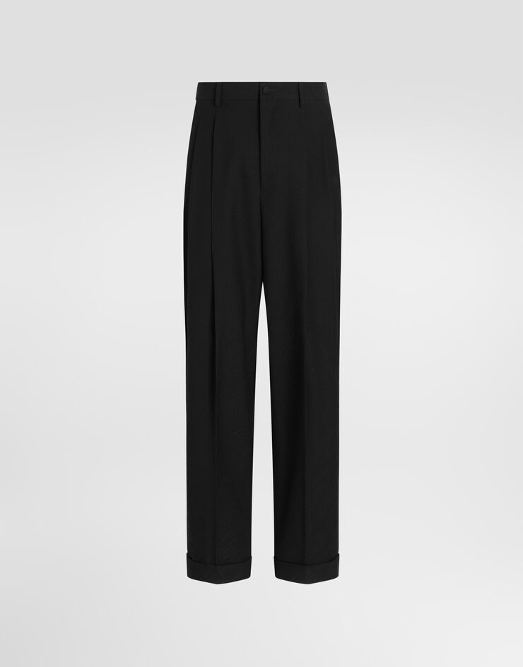 Dolce & Gabbana pantalones en jacquard de lana Dolce & Gabbana pantalones en jacquard de lana Negro GP16OTFJ2CN