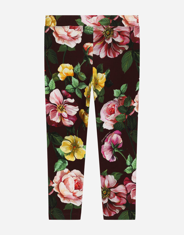 Dolce & Gabbana Interlock leggings with camellia print Imprima L5JPB7FSG8O