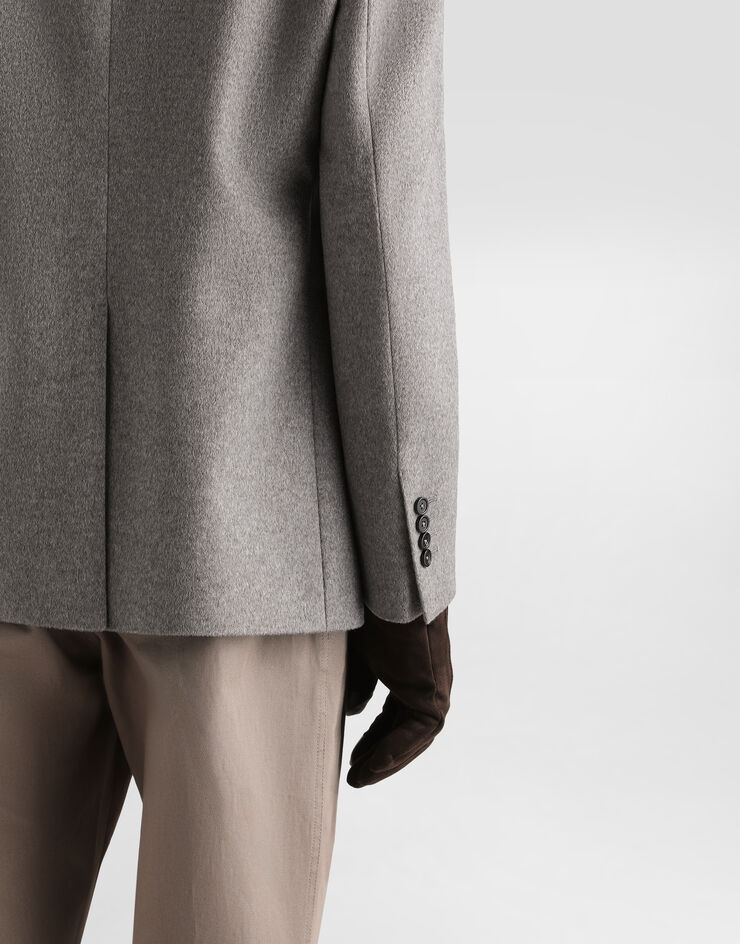 Dolce & Gabbana Single-breasted cashmere jacket Grey G2VR6ZHU2BY