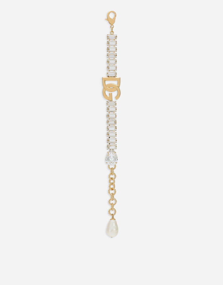 Dolce & Gabbana Bracelet with rhinestones and DG logo Gold WBO8S3W1111