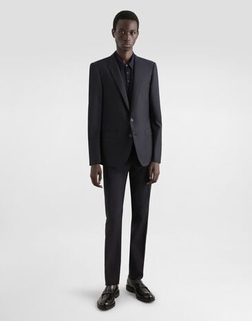 Dolce & Gabbana Single-breasted suit in wool and silk Blue GK0RMTGG059