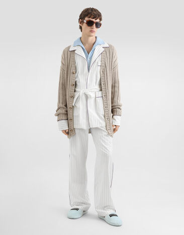 Dolce & Gabbana Striped poplin vanity robe Multicolor G2UZ3TFR52B