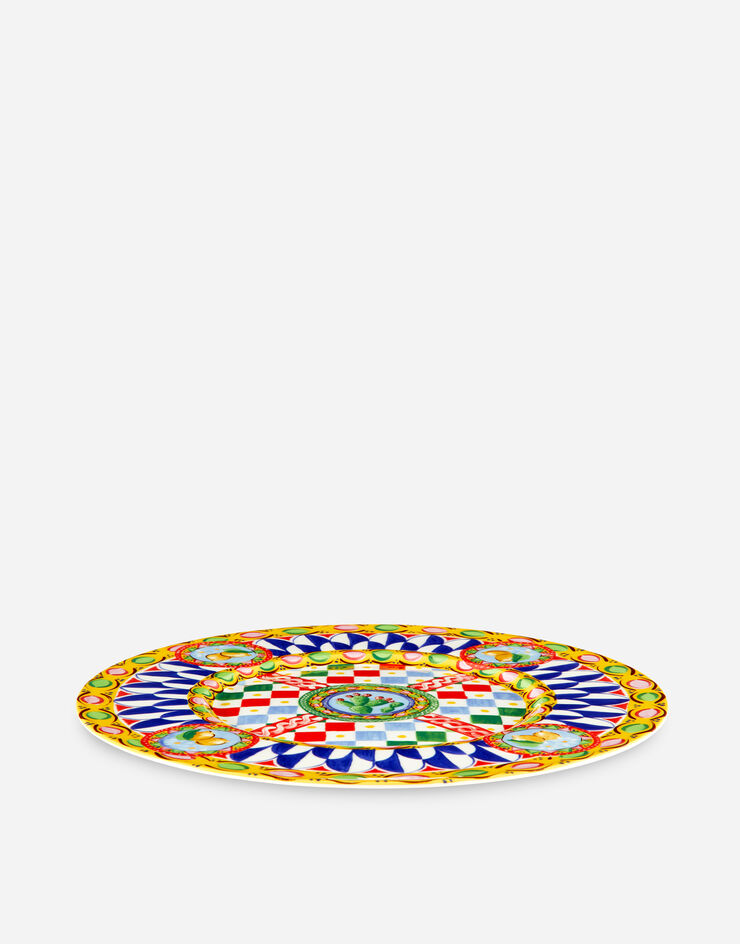 Dolce & Gabbana Charger Plate in Fine Porcelain Multicolor TC0005TCA07