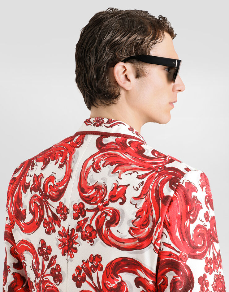 Dolce & Gabbana Sicilia light single-breasted jacket in majolica-print jacquard Dolce & Gabbana Sicilia light single-breasted jacket in majolica-print jacquard Multicolor G2WN5TFPTBC