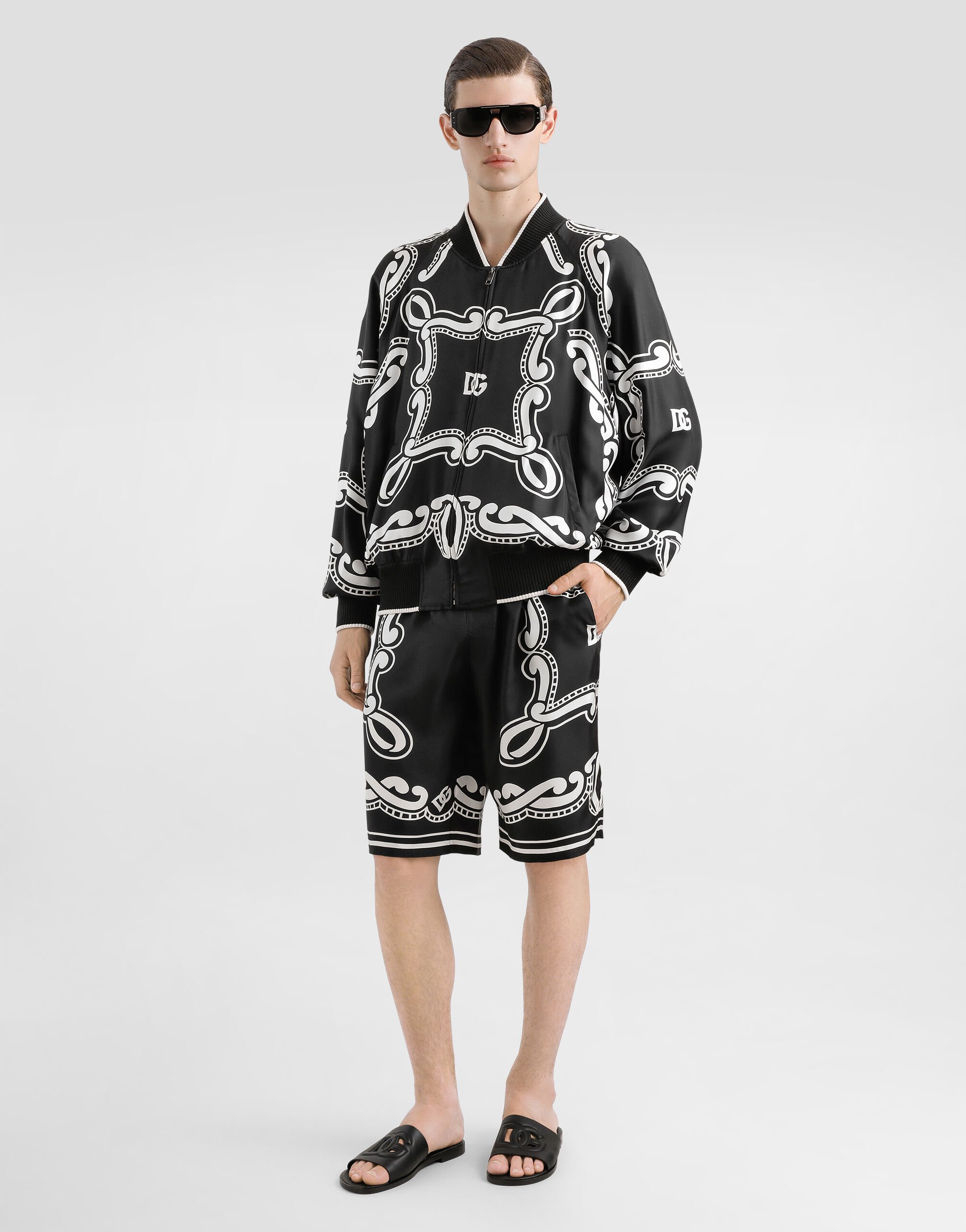 刺激的◇Luminarie Print スウェットシャツ◇Dolce & Gabbana Tie-print silk Hawaiian shirt in Print for Men