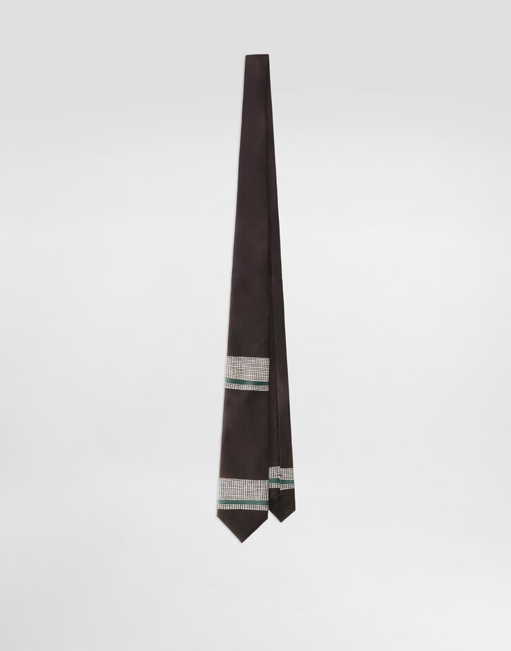 Dolce & Gabbana Cravate en sergé à imprimé vintage Brown GT147EG0WW6