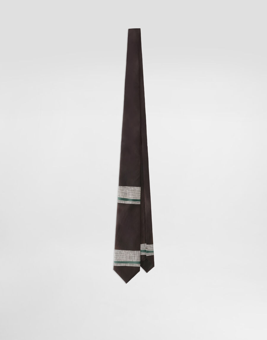 Vintage-print twill tie