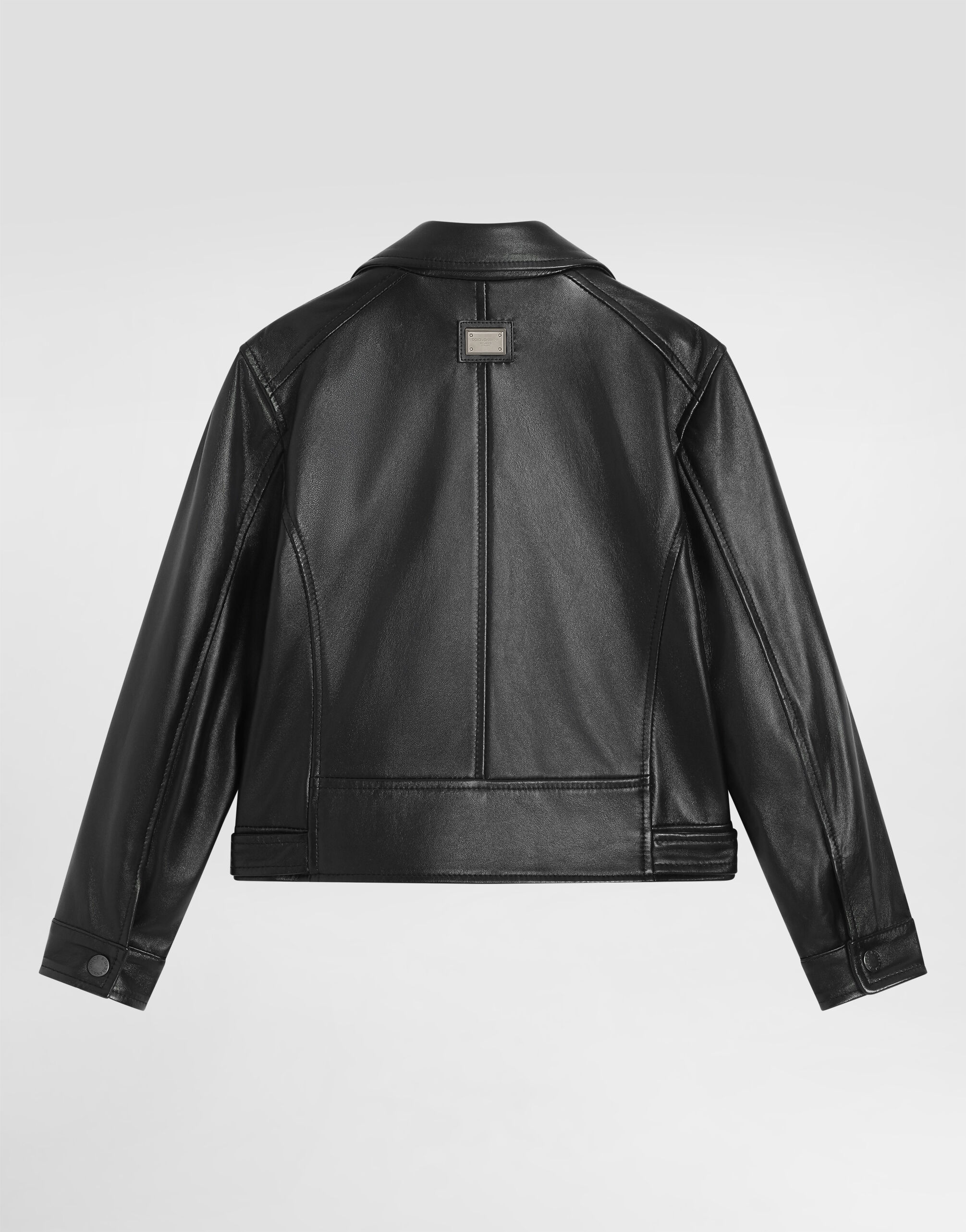 Nappa leather biker jacket in Black for Girls | Dolce&Gabbana® US