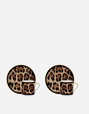 Dolce & Gabbana Gift Box With 2 Porcelain Espresso Cups With Saucers Multicolor TC0S23TCA71