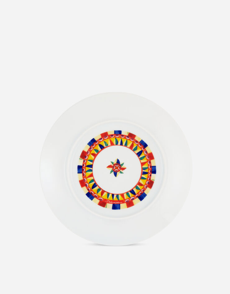 Dolce & Gabbana Set 2 Assiettes Plates en Porcelaine Multicolore TC0S04TCA21