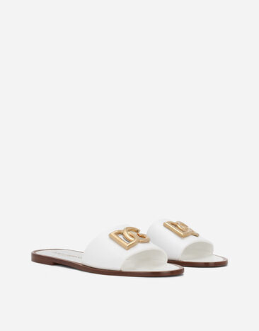 Dolce & Gabbana Calfskin sliders White CQ0619AW576
