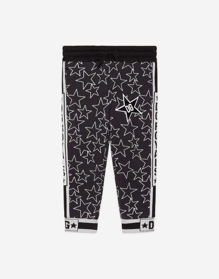 Dolce & Gabbana JERSEY JOGGING PANTS WITH STAR PRINT BLACK L4JPW3G7VHZ