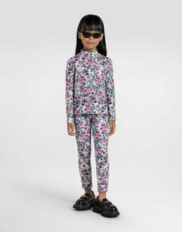 Dolce & Gabbana Violets-print interlock leggings Print L5JP5BFSG81