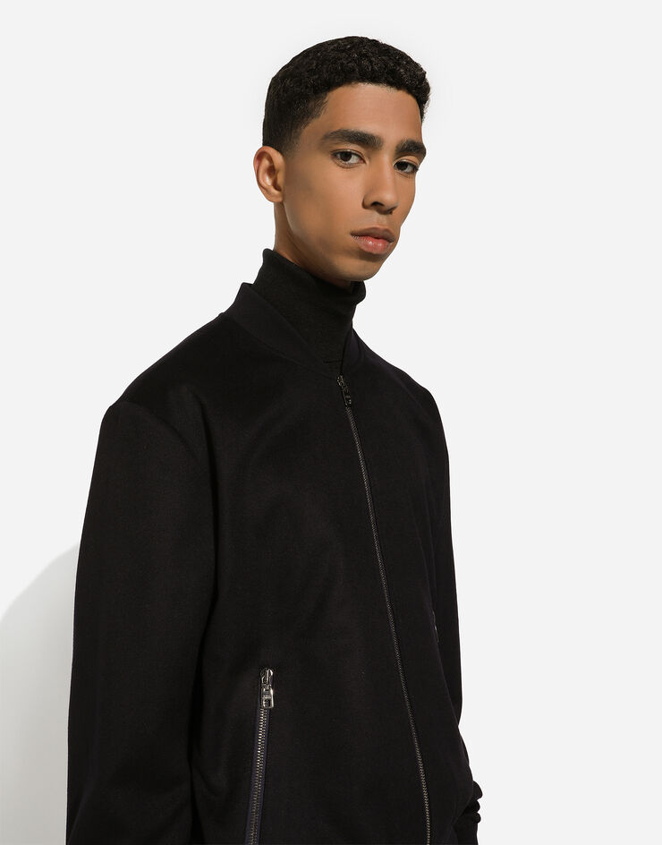 Dolce & Gabbana Bomberjacke aus Kaschmir Blau G9AYGTFU2AX
