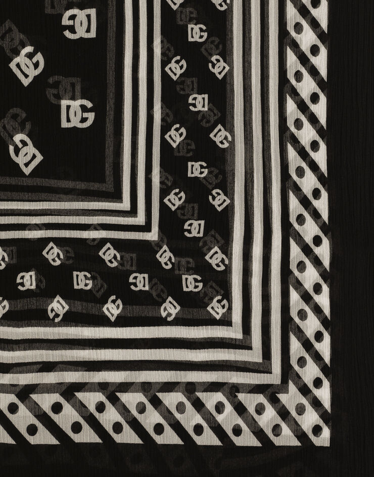 Dolce & Gabbana Bufanda de seda con estampado integral del logotipo DG Estampado FS182AGDB8B