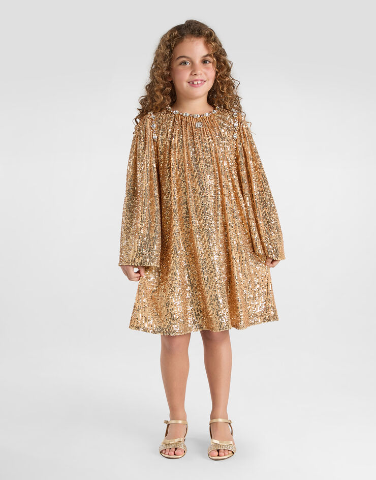 Dolce & Gabbana Abito in paillettes Oro L54DC6FLUCC