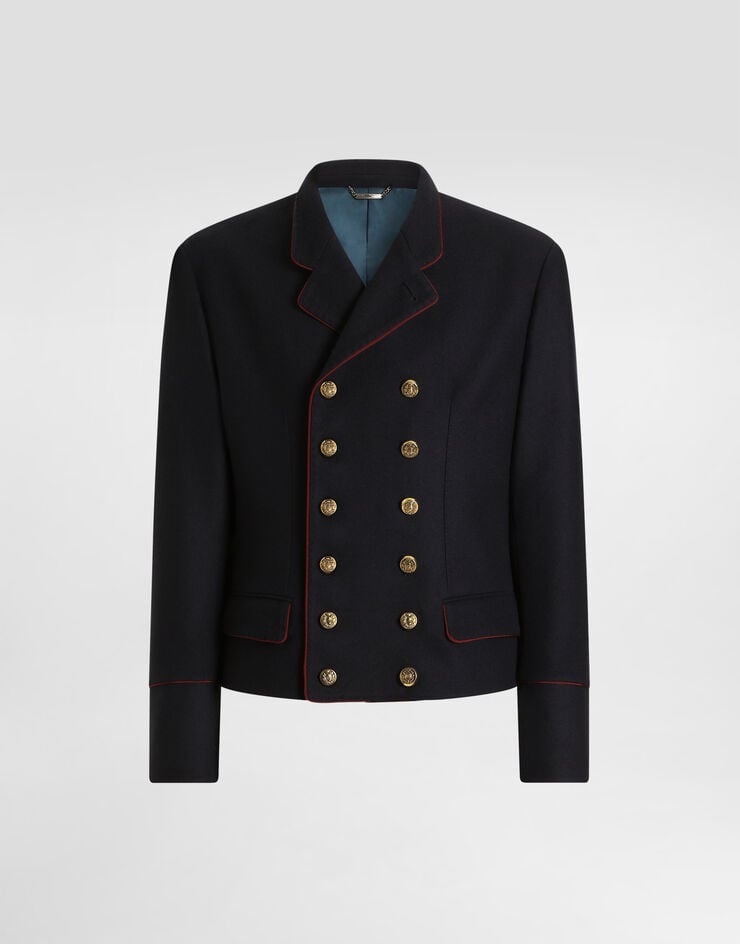 Dolce & Gabbana Double-breasted wool frock coat Blue G2WP4THU2B8