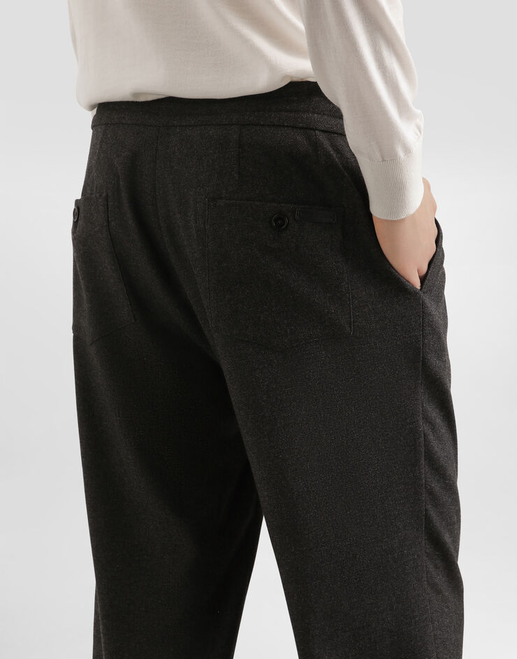 Dolce & Gabbana Melange wool mat trousers Grey GP12PTFURNC