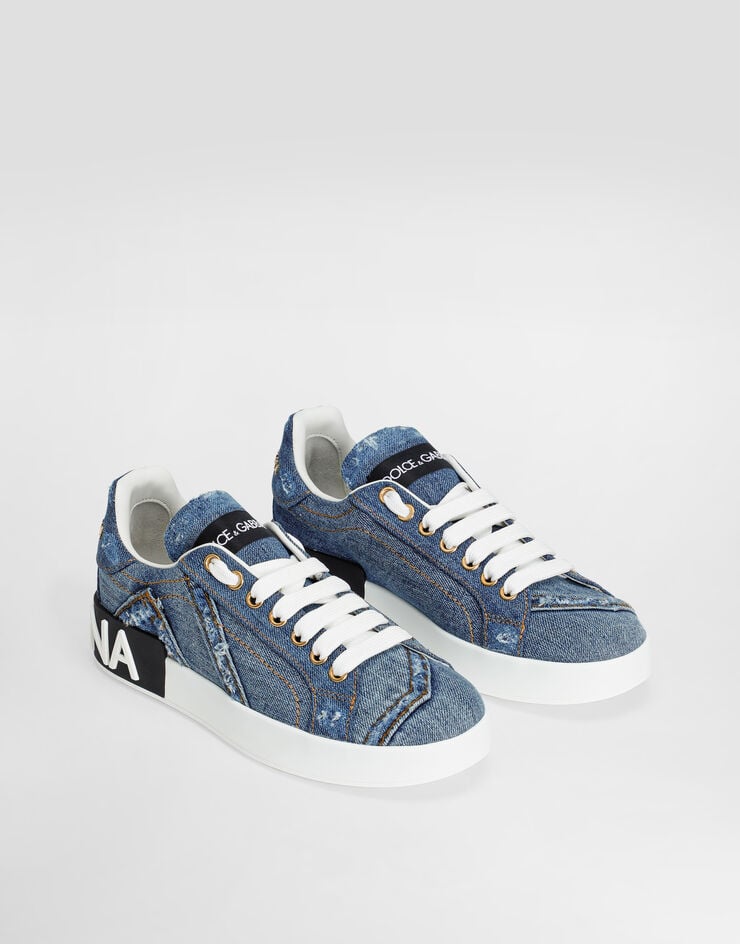 Dolce & Gabbana Calfskin Portofino sneakers with DG logo Dolce & Gabbana Calfskin Portofino sneakers with DG logo Blue CK1544AD481