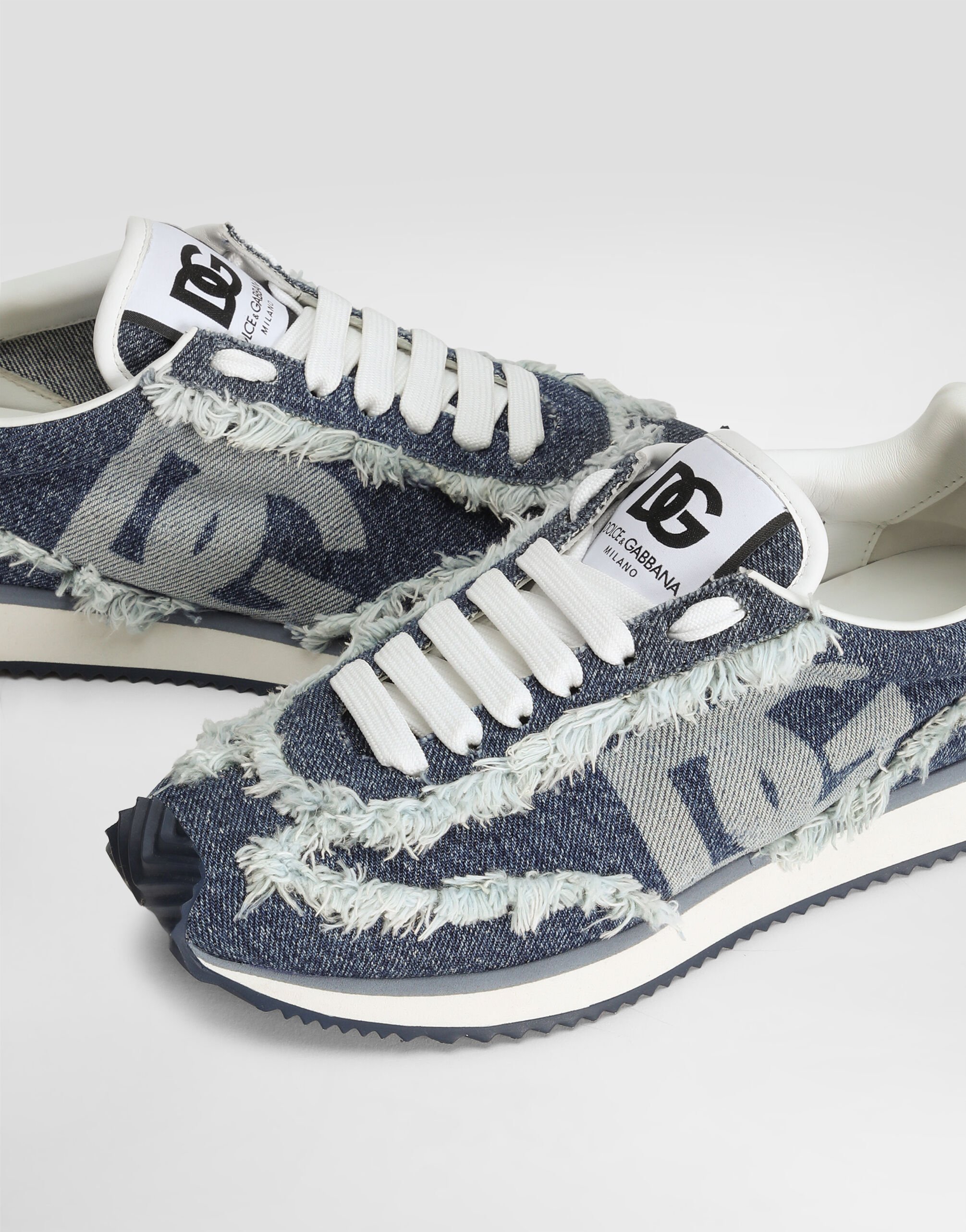 Mixed-material DG Cushion sneakers in Azure for Women