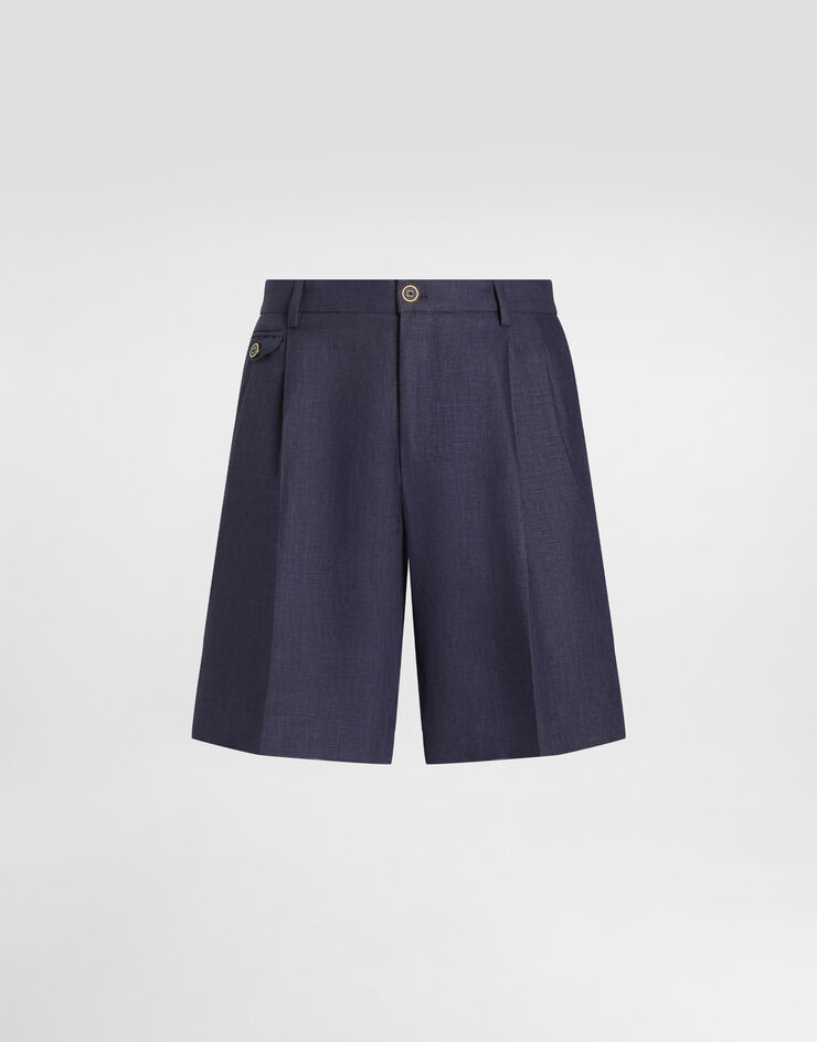 Dolce & Gabbana Linen shorts Blue GW0MATGK320