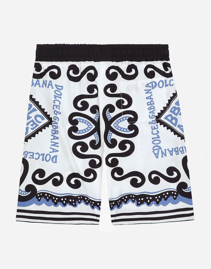Dolce & Gabbana Marina-print poplin shorts Azul Claro L43Q28G7L0J