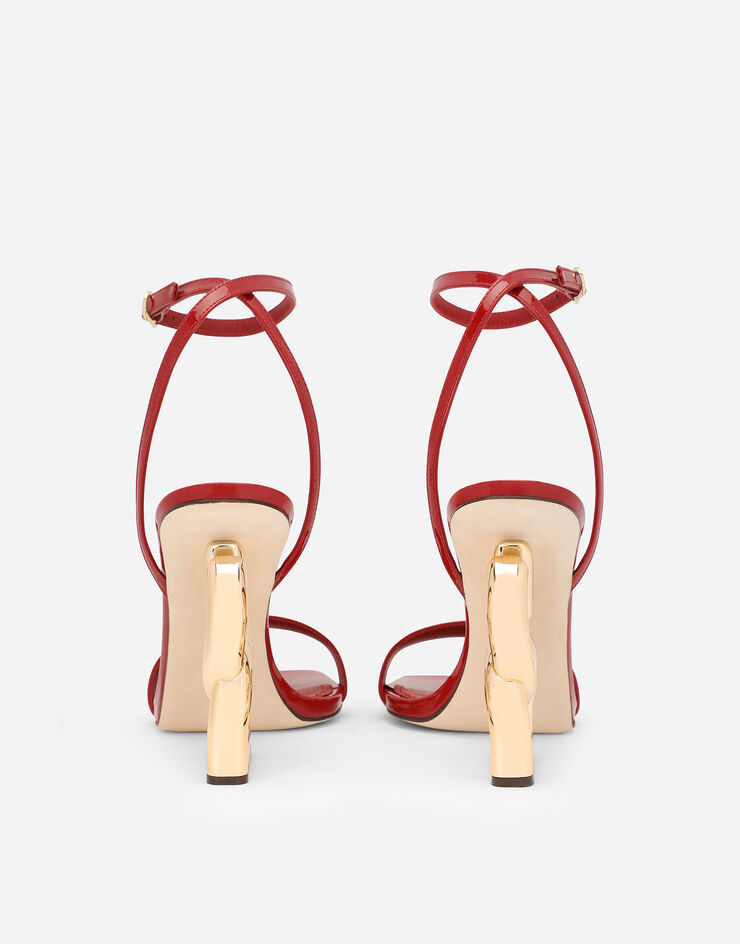 Dolce&Gabbana Patent leather sandals with 3.5 heel Red CR1175A1471