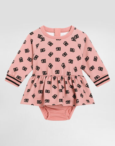 Dolce & Gabbana Fleece dress with DG logo print Print L23DW2FI5KS