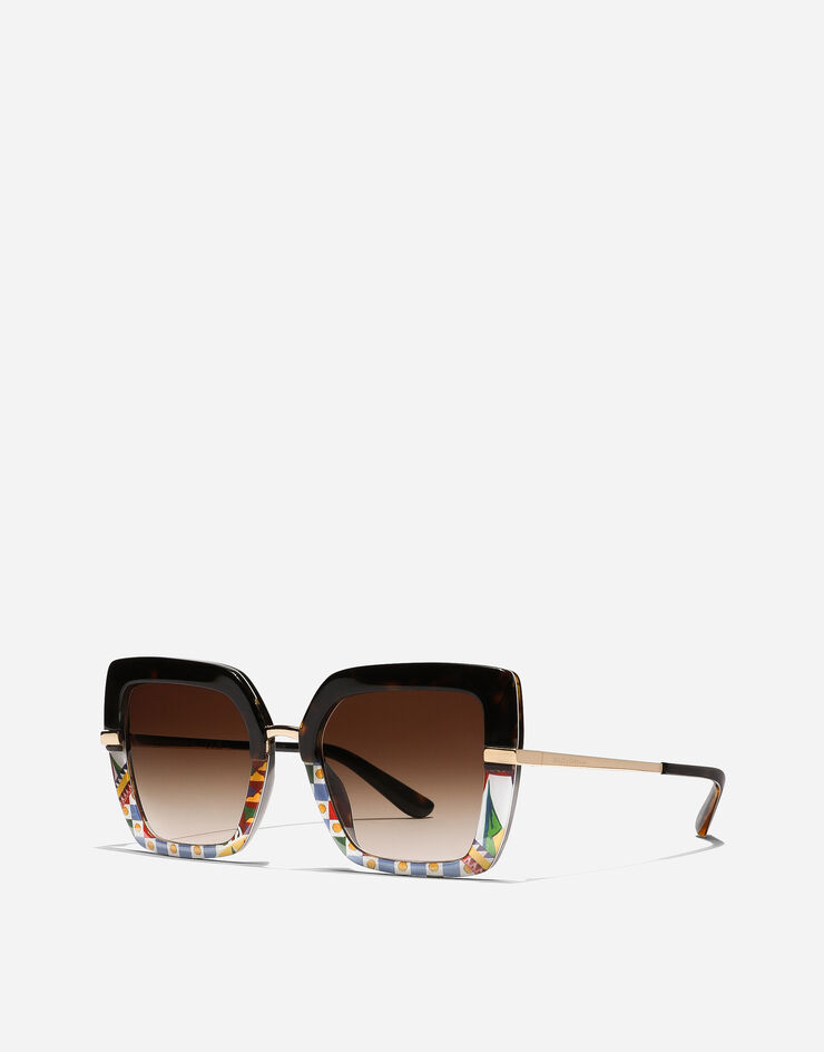Dolce & Gabbana Солнцезащитные очки с принтом Half print ПРИНТ CARRETTO VG437BVP813